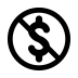 circled dollar sign with overlaid backslash